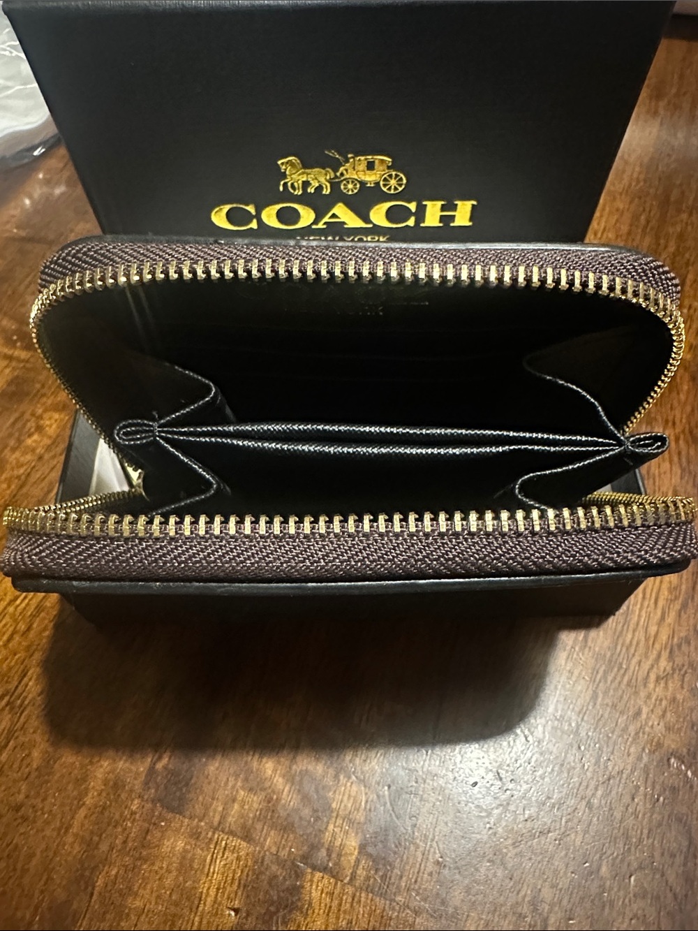 Coach Black Floral Zip Around Wallet with Pink Accents - Picture 4 of 4